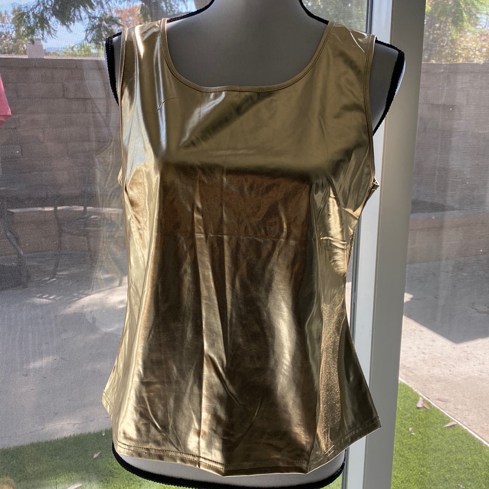Allegra K gold tank top NWT M